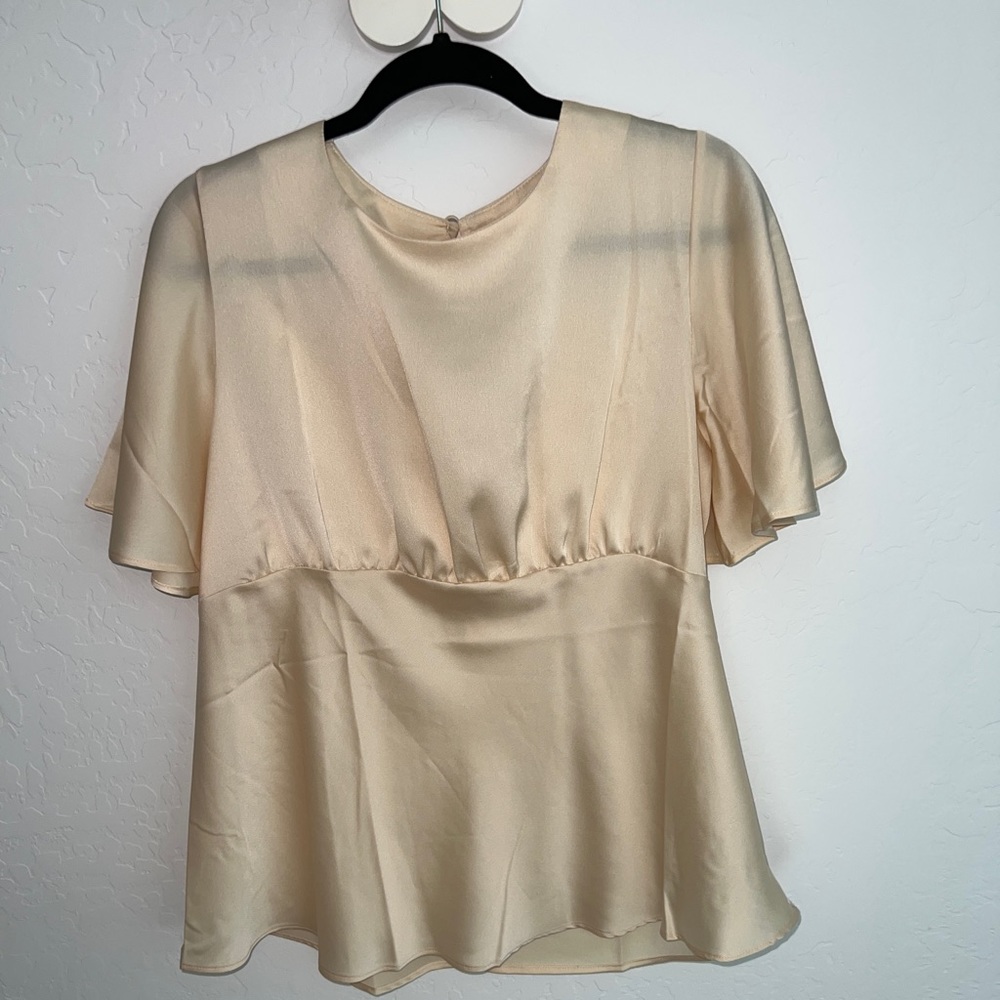 Asos Design Maternity Top With Flutter Sleeve In … - image 5